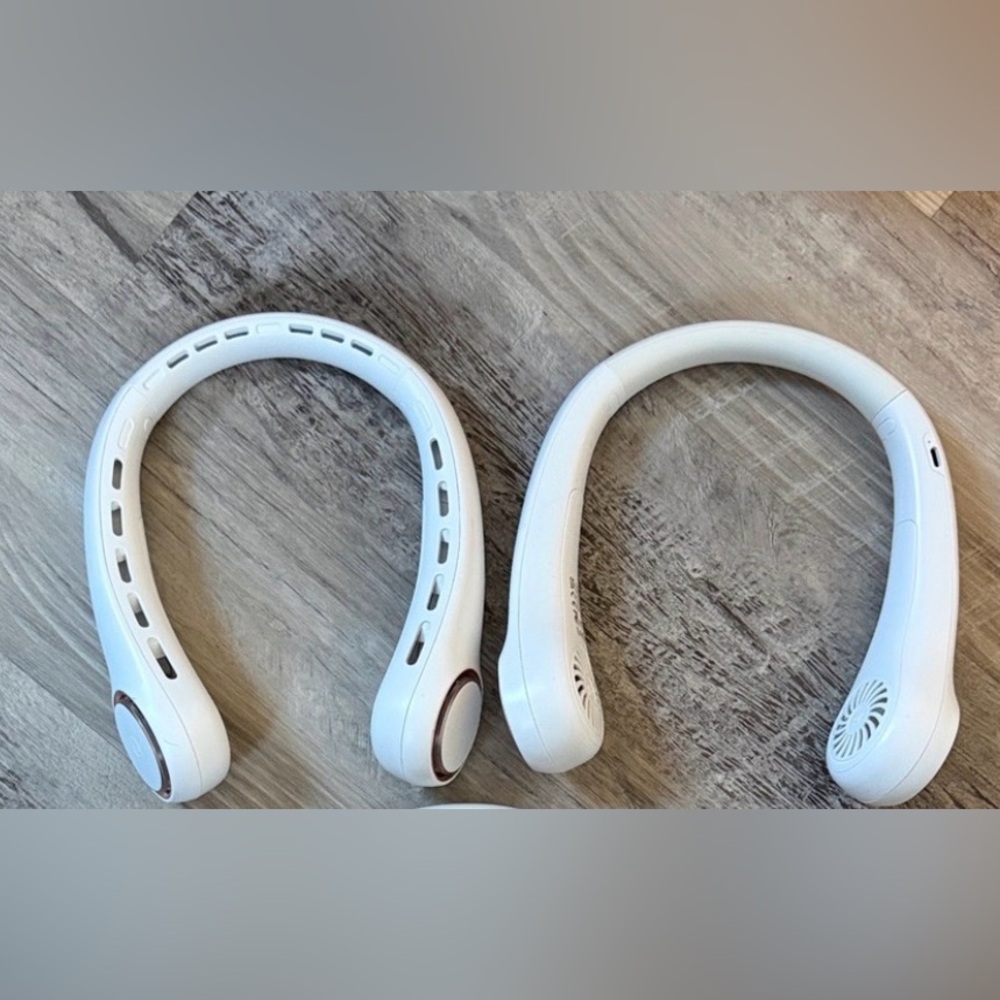 2 Portable White Neck Fan